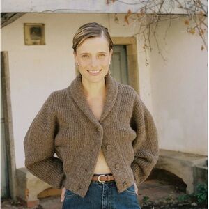 ISO Ozma of California Sloan Cardigan in Bark